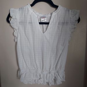 White Ruffle Crop Top